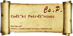 Csáki Petróniusz névjegykártya